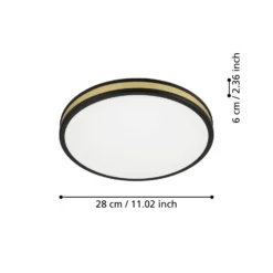 Eglo Taklampa Pescaito Stål Svart Guld 10W 1100lm - 830 Varm Vit | 280mm