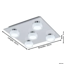 Eglo Taklampa Romendo 1 Stål Krom 54W 3750lm - 830 Varm Vit | IP44 - Dimbar