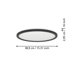 Eglo Taklampa Rovito-r Plast Svart 185W 2300lm - 827-865 Justerbar Vit | 389mm - IP44 - Dimbar