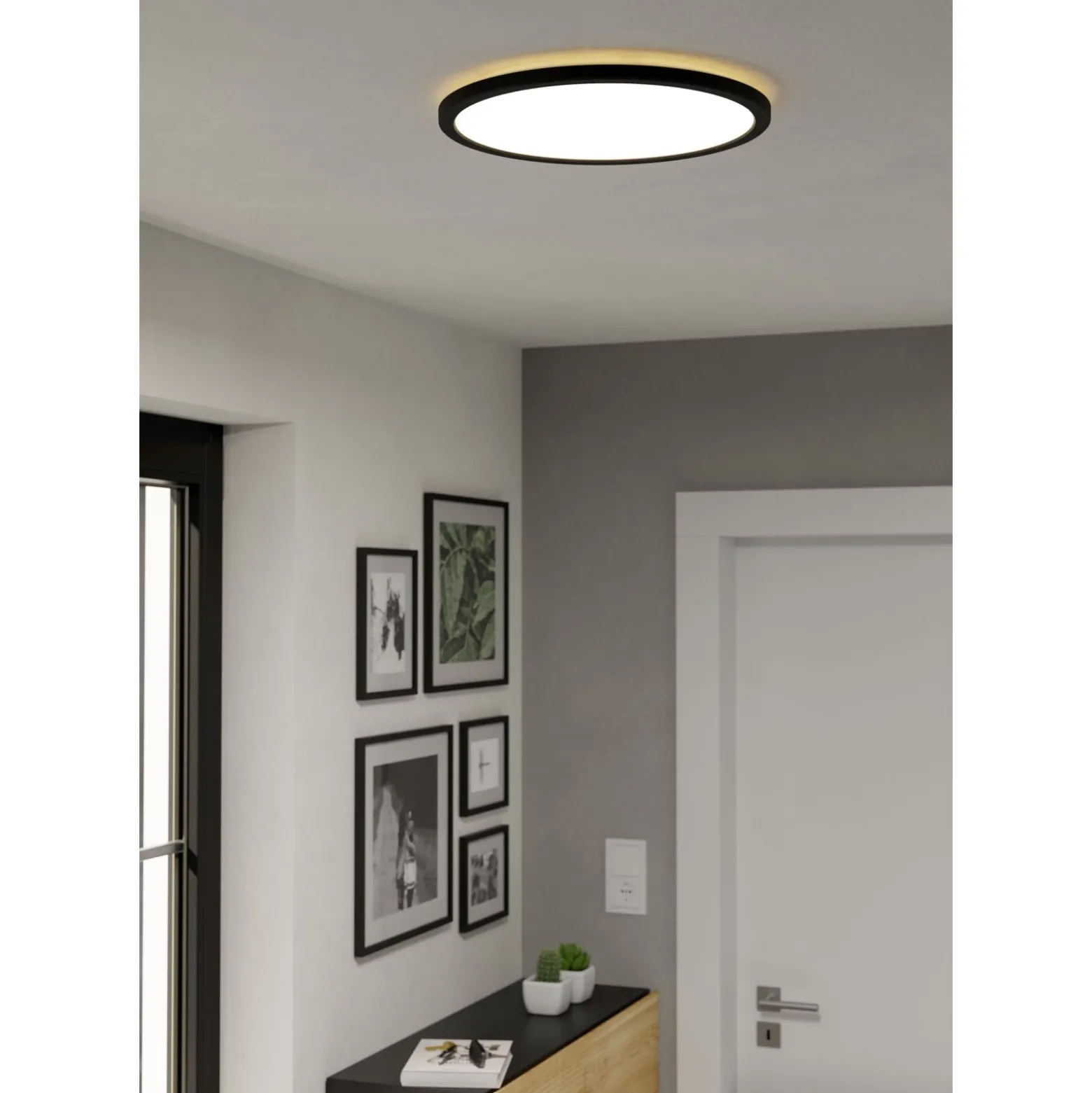 Eglo Taklampa Rovito-Z Plast Svart 18W 2300lm - 827-865 Justerbar Vit | 389mm - IP44 - Dimbar