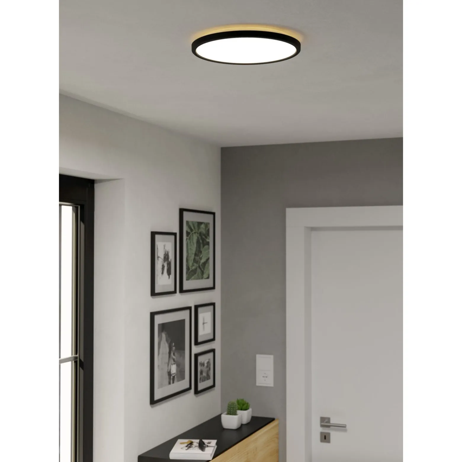 Eglo Taklampa Rovito-Z Plast Svart 13W 1750lm - 827-865 Justerbar Vit | 300mm - IP44 - Dimbar