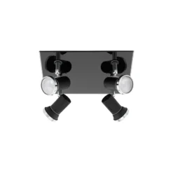 Eglo Taklampa Tamara 1 Stål Svart Krom 4x2.8W 4x250lm - 830 Varm Vit | IP44 - Inkl. 4x GU10