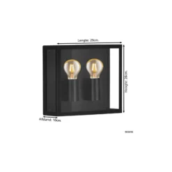 Eglo Vägglampa Alamonte 1 Stål Svart | IP44 - Passande för 2x E27