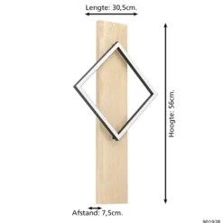Eglo Vägglampa Boyal Stål Svart Trä 13W 1750lm - 830 Varm Vit