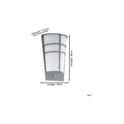 Eglo Vägglampa Breganzo 1 Stål Silver 2W 230lm - 830 Varm Vit | IP44 - Rörelse- och Ljussensor