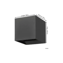 Eglo Vägglampa Calpi 3 Aluminium Antracit Up & Down 2.8W 420lm - 830 Varm Vit | IP54
