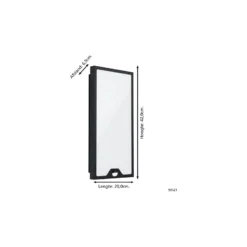 Eglo Vägglampa Casazza Stål Svart 16W 2350lm - 830 Varm Vit | IP44