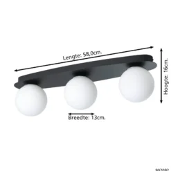 Eglo Vägglampa Castrovido Stål Svart 42W 1410lm - 827 Extra Varm Vit | IP44