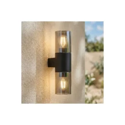 Eglo Vägglampa Cropani Svart Up & Down | IP54 - Passande för 2x E27