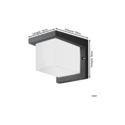Eglo Vägglampa Desella 1 Aluminium Antracit 10W 1200lm - 830 Varm Vit | IP55