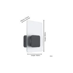 Eglo Vägglampa Eredita Rostfritt Stål Antracit 10W 1000lm - 830 Varm Vit | IP44