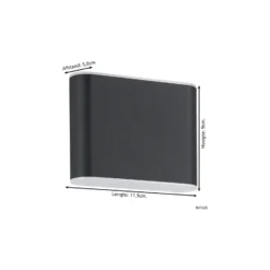 Eglo Vägglampa Grutti Aluminium Antracit 2W 320lm - 830-840-865 CCT | IP65
