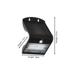 Eglo Vägglampa Lamozzo Solar Svart 3W 440lm - 830-840 CCT | IP54 - Rörelse- och Ljussensor