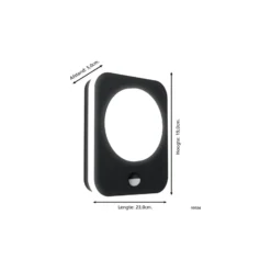 Eglo Vägglampa Madriz Aluminium Svart 3W 370lm - 830 Varm Vit | IP44 - Rörelsesensor