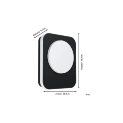 Eglo Vägglampa Madriz Aluminium Svart 3W 370lm - 830 Varm Vit | IP44