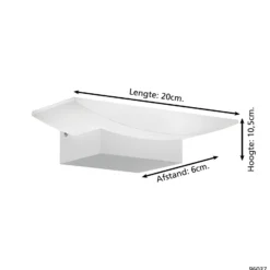 Eglo Vägglampa Metrass Aluminium Vit 56W 680lm - 830 Varm Vit