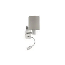 Eglo Vägglampa Pasteri Stål Satin Nickel 40 | IP20 - Inkl. Spot och Exkl. 1x E27