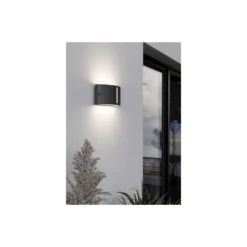 Eglo Vägglampa Poggiarello Svart Up & Down | IP54 - Passande för 1x E14