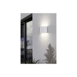 Eglo Vägglampa Poggiarello Vit | IP54 - Passande för 1x E14