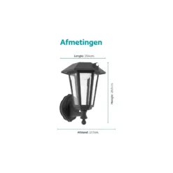 Eglo Vägglampa Prietta Solar Svart 6W 800lm - 827 Extra Varm Vit | IP44 - Rörelsesensor
