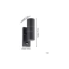 Eglo Vägglampa Riga 5 Stål Antracit Up & Down 2W 250lm - 830 Varm Vit | IP44 - Rörelsesensor