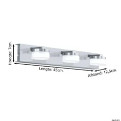 Eglo Vägglampa Romendo 1 Stål Krom 72W 1620lm - 830 Varm Vit | IP44 - Dimbar