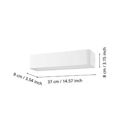 Eglo Vägglampa Sania 4 Aluminium Vit 12W 1400lm - 830 Varm Vit