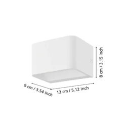 Eglo Vägglampa Sania 4 Aluminium Vit 6W 670lm - 830 Varm Vit