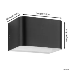 Eglo Vägglampa Sania 4 Aluminium Svart Vit 6W 670lm - 830 Varm Vit