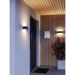 Eglo Vägglampa Sania-Z Aluminium Svart 10W 1180lm - 827-865 Justerbar Vit | IP55 - Dimbar