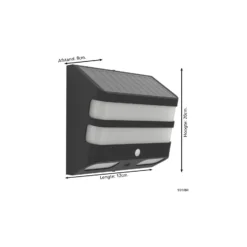 Eglo Vägglampa Stiappa Solar Svart 6W 800lm - 840 Kallvit | IP65 - Rörelsesensor