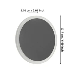 Eglo Vägglampa Talamello 1 Aluminium Svart Vit 12W 1450lm - 830 Varm Vit