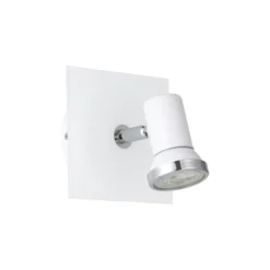 Eglo Vägglampa Tamara 1 Stål Vit Krom 2.8W 250lm - 830 Varm Vit | IP44 - Inkl. 1x GU10