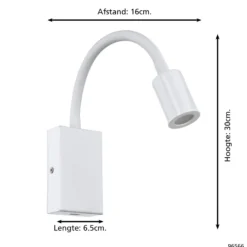 Eglo Vägglampa Tazzoli Stål Plast Vit 38W 320lm - 830 Varm Vit