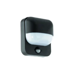 Eglo Vägglampa Trabada 1 Aluminium Svart | IP44 - Passande för 1x E27 - Ljussensor