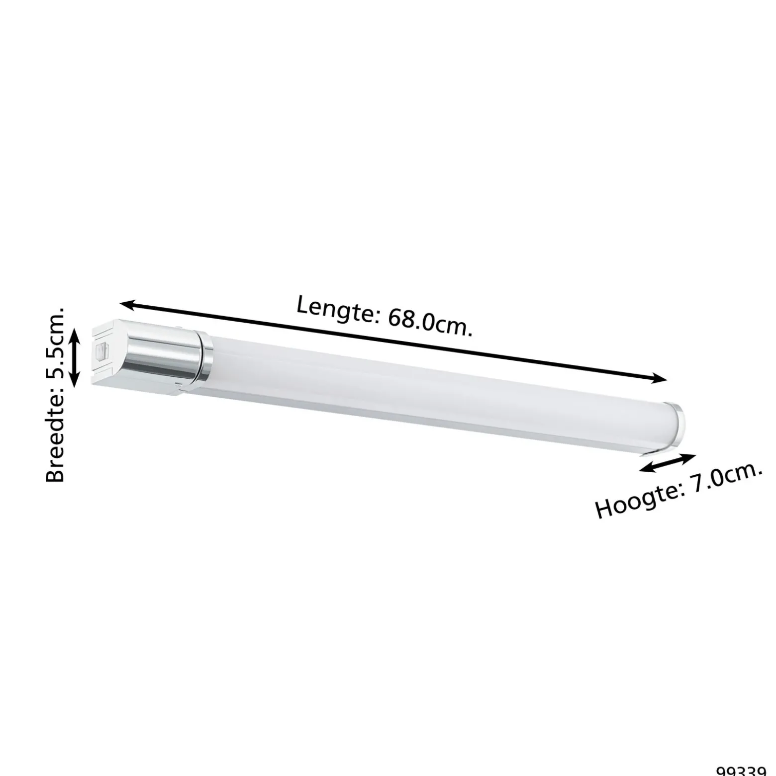 Eglo Vägglampa Tragacete 1 Aluminium Silver 15W 1850lm - 840 Kallvit | IP44