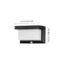 Eglo Vägglampa Utrera Solar Svart 800lm - 840 Kallvit | IP44 - Rörelsesensor