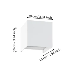 Eglo Vägglampa Valmontone Aluminium Vit 15W 400lm - 830 Varm Vit