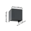 Eglo Vägglampa Valmontone Aluminium Svart 15W 400lm - 830 Varm Vit