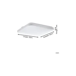 Eglo Vägg och Taklampa Frania Stål Vit 14.6W 1600lm - 830 Varm Vit | IP20