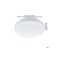 Eglo Vägg och Taklampa Frania Stål Vit 10W 1100lm - 830 Varm Vit | IP20