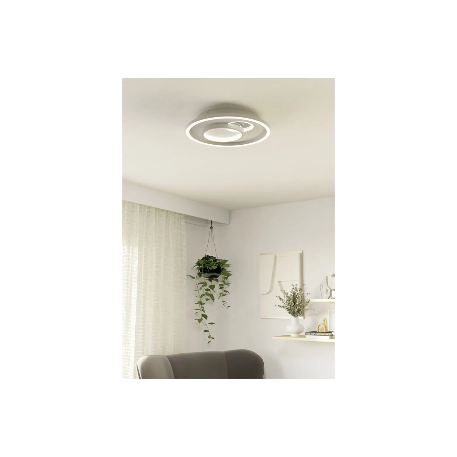 Eglo Vägg och Taklampa Tiriolo Stål Vit Silver 14W 1800lm - 840 Kallvit | IP20