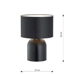 Emibig Bordslampa Aspen Stål Svart | Passande för 1x E27 - Max 15W