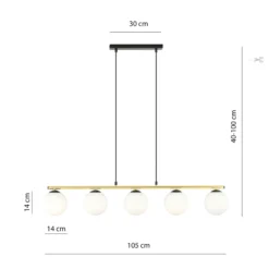 Emibig Pendellampa Allora Stål Svart | Passande för 5x E14 - Max 10W