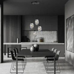 Emibig Pendellampa Astral Stål Svart | Passande för 4x E14 - Max 10W