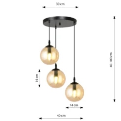 Emibig Pendellampa Cosmo Stål Svart | Passande för 3x E14 - Max 10W