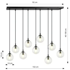 Emibig Pendellampa Cosmo Stål Svart | Passande för 9x E14 - Max 10W