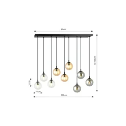 Emibig Pendellampa Cosmo Stål Svart | Passande för 9x E14 - Max 10W