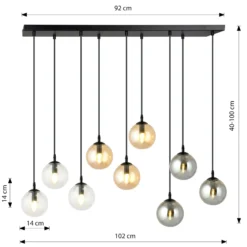 Emibig Pendellampa Cosmo Stål Svart | Passande för 9x E14 - Max 10W