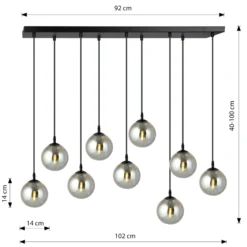 Emibig Pendellampa Cosmo Stål Svart | Passande för 9x E14 - Max 10W